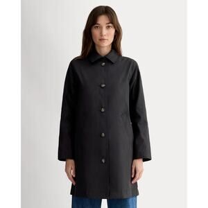 Everlane Black The Mac Coat Button Trench Jacket Cotton Water Repellent 8 Medium